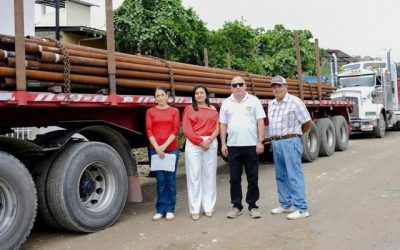 Tuberías donadas por Petroecuador facilitarán obras en Yantzaza