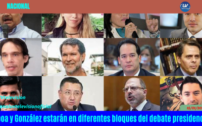 Noboa y González estarán en diferentes bloques del debate presidencial