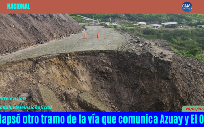 Colapsó otro tramo de la vía que comunica Azuay y El Oro