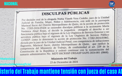 Ministerio del Trabajo mantiene tensión con jueza del caso Abad